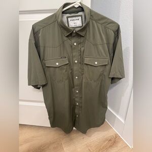 Poncho Outdoors Western Fishing Shirt - Green - M